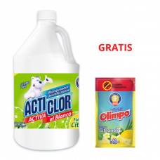 Cloro Acticlor Fuerza Cítrica 1 Galón + Desinfectante 80ml