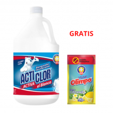 Cloro Acticlor Fuerza Natural 1 Galón + Desinfectante 80ml