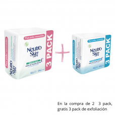 Jabón humectante para el cuerpo Neutro Skin Natural Care 3pack Jabón de tocador (En la compra de 2  3pack, gratis un  3pack NS exfoliación)