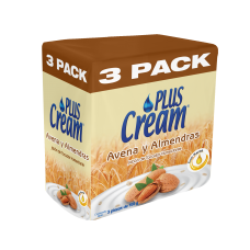Jabón de baño avena y almendra Plus Cream 3pack   
