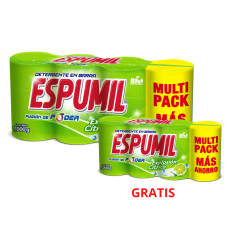 Caja de Detergente en barra multiusos Espumil Explosión Cítrica 1000g - 6 paquetes de 4 c/u + 1 Espumil 1000g